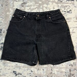 Vintage 90s 550 Levi's Relaxed Highrise Black Denim Jort Shorts Size 15 USA Made
